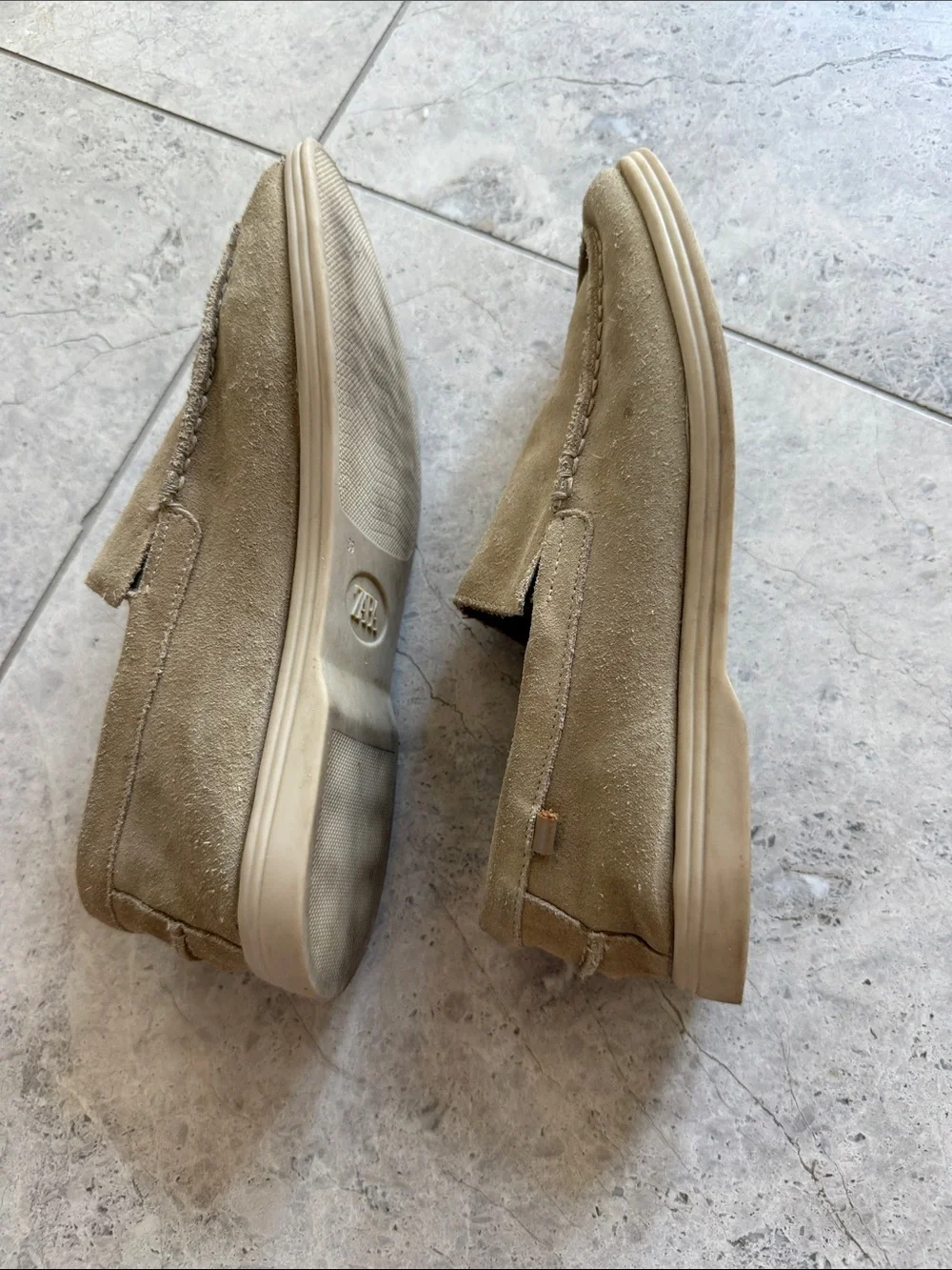Zara Kids Beige Suede Slip-On Loafers